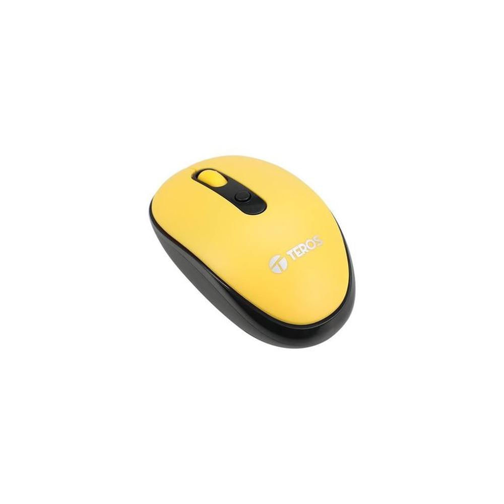 Mouse inalámbrico Teros TE5075Y color Negro Amarillo