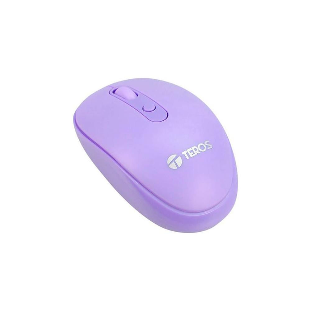 Mouse óptico INALAMBRICO Teros TE5075P, Color Purpura, 1600 DPI