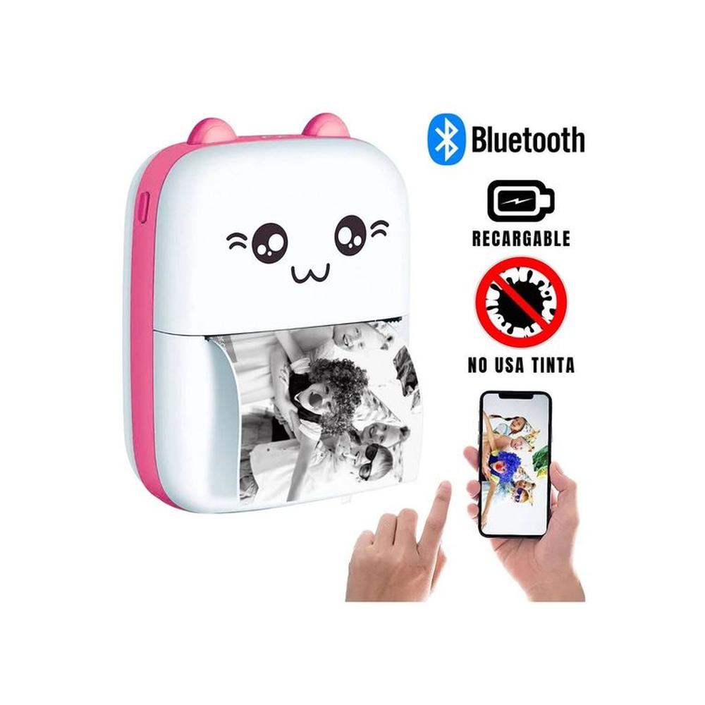 Mini Impresora Portátil Térmica Bluetooth Recargable Rosa