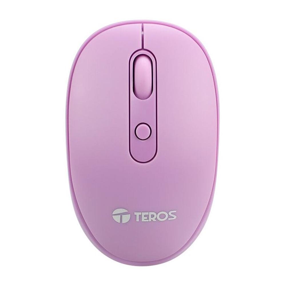 MouseINALAMBRICO Teros TE5075P, Color Purpura, 1600 DPI