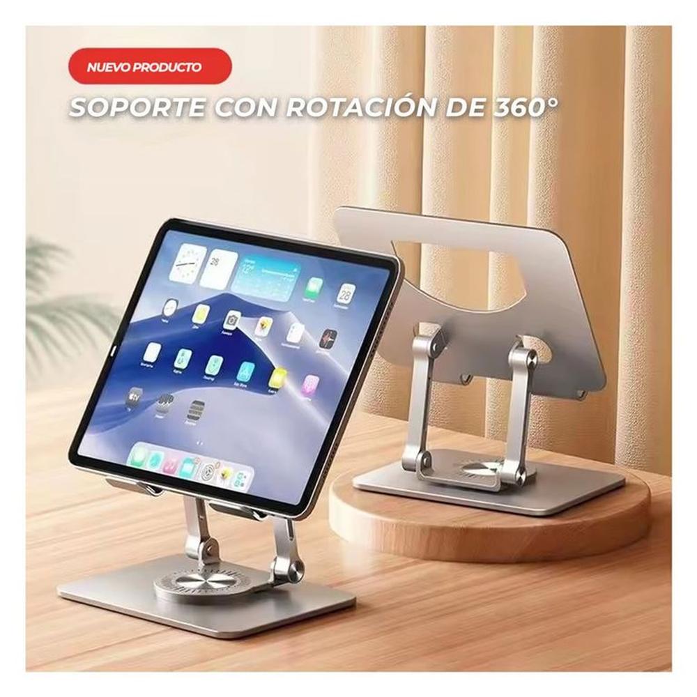 Soporte Base de Aluminio Para Celulares Tablets Ipad Giro 360°