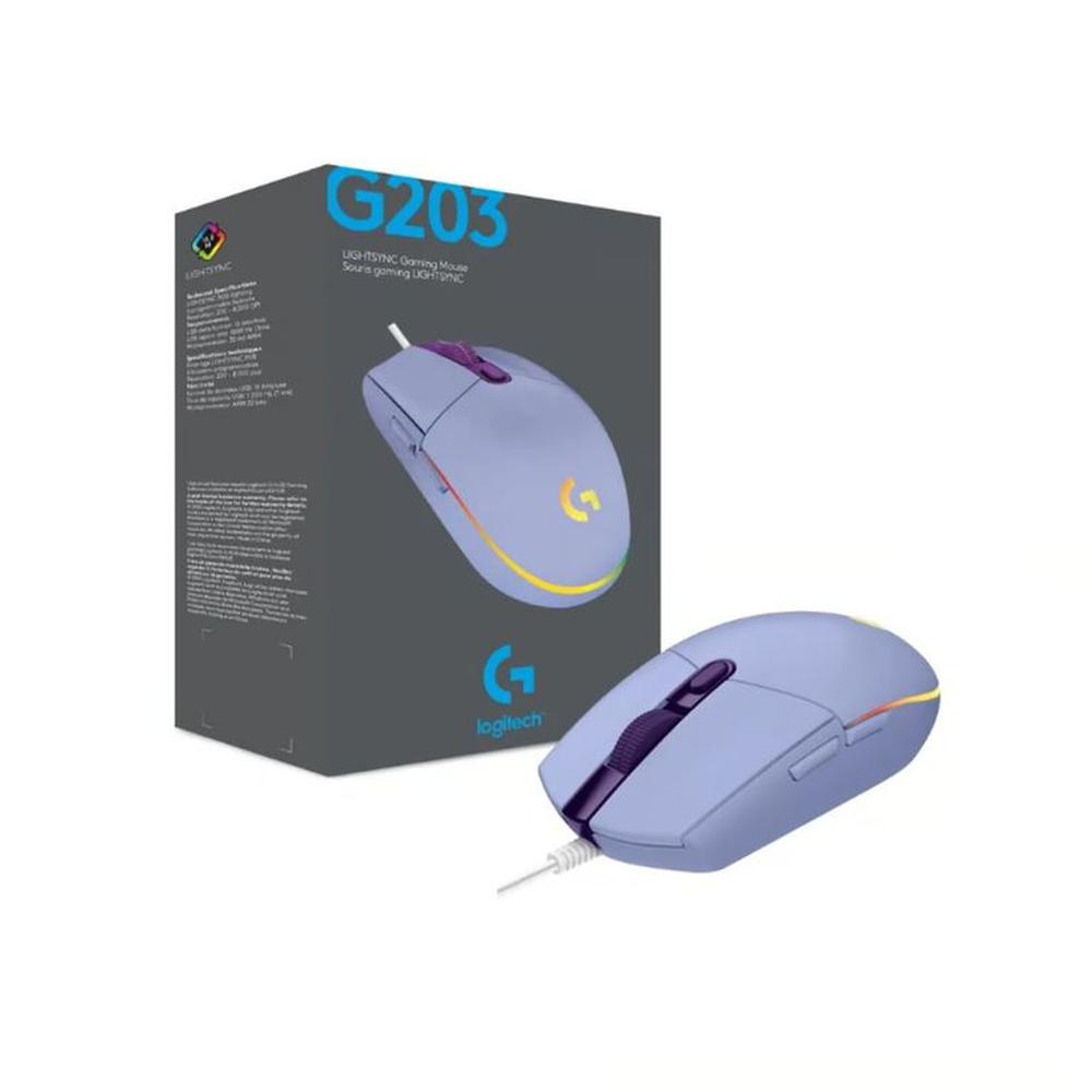 Mouse Gaming Logitech G203 RGB Lila