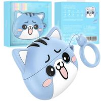 Audifonos Inalambricos con Funda de Gato Color Azul - Modelo EW48