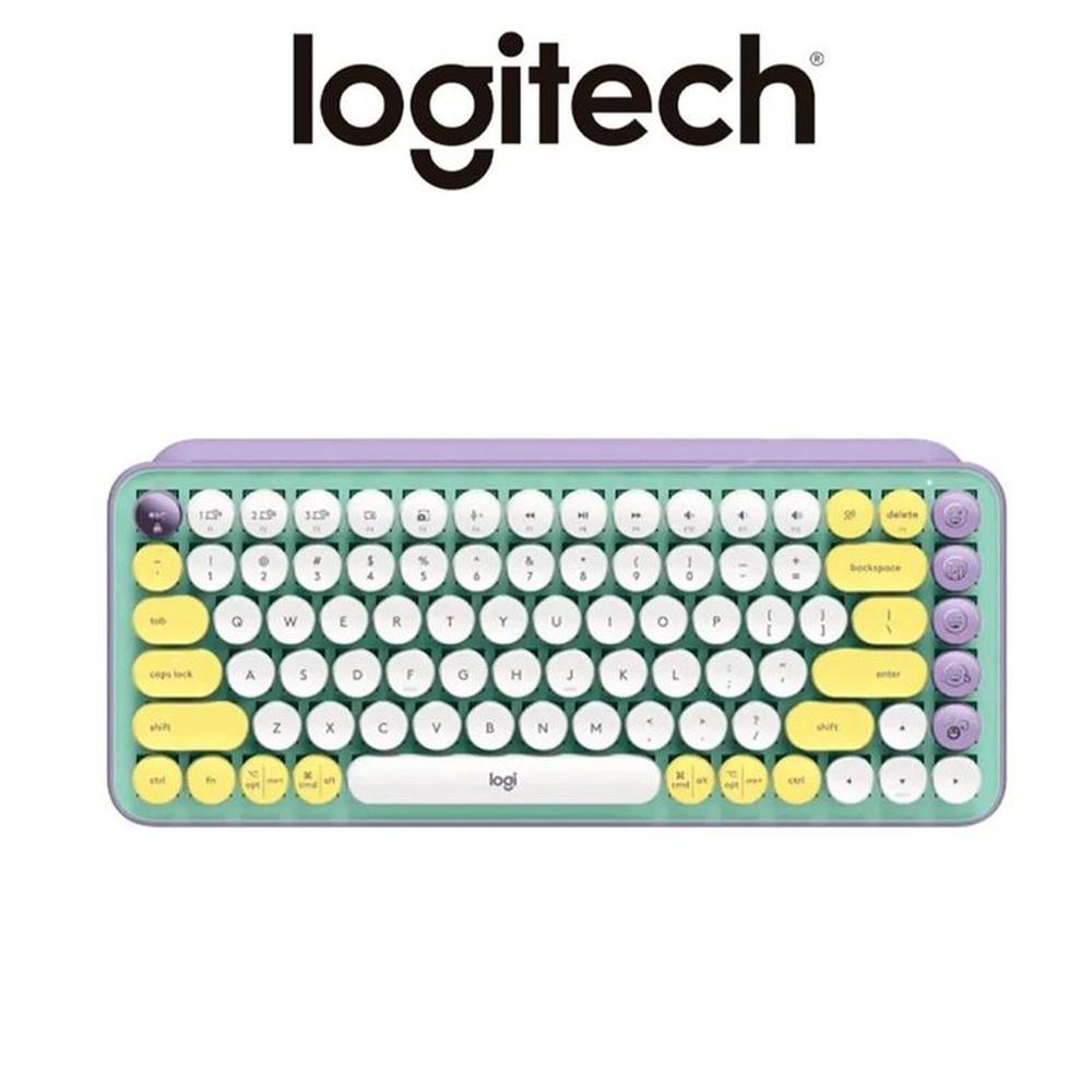 TECLADO LOGITECH POP KEYS INALAMBRICO BLUETOOTH FRESH VIBES LILA VERDE