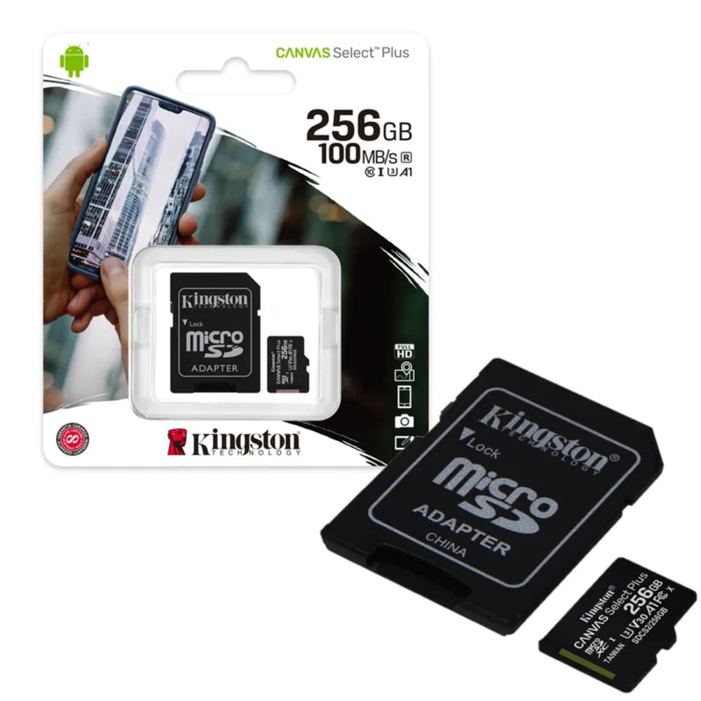 MEMORIA MICROSD KINGSTON 256GB + ADAPTADOR SD