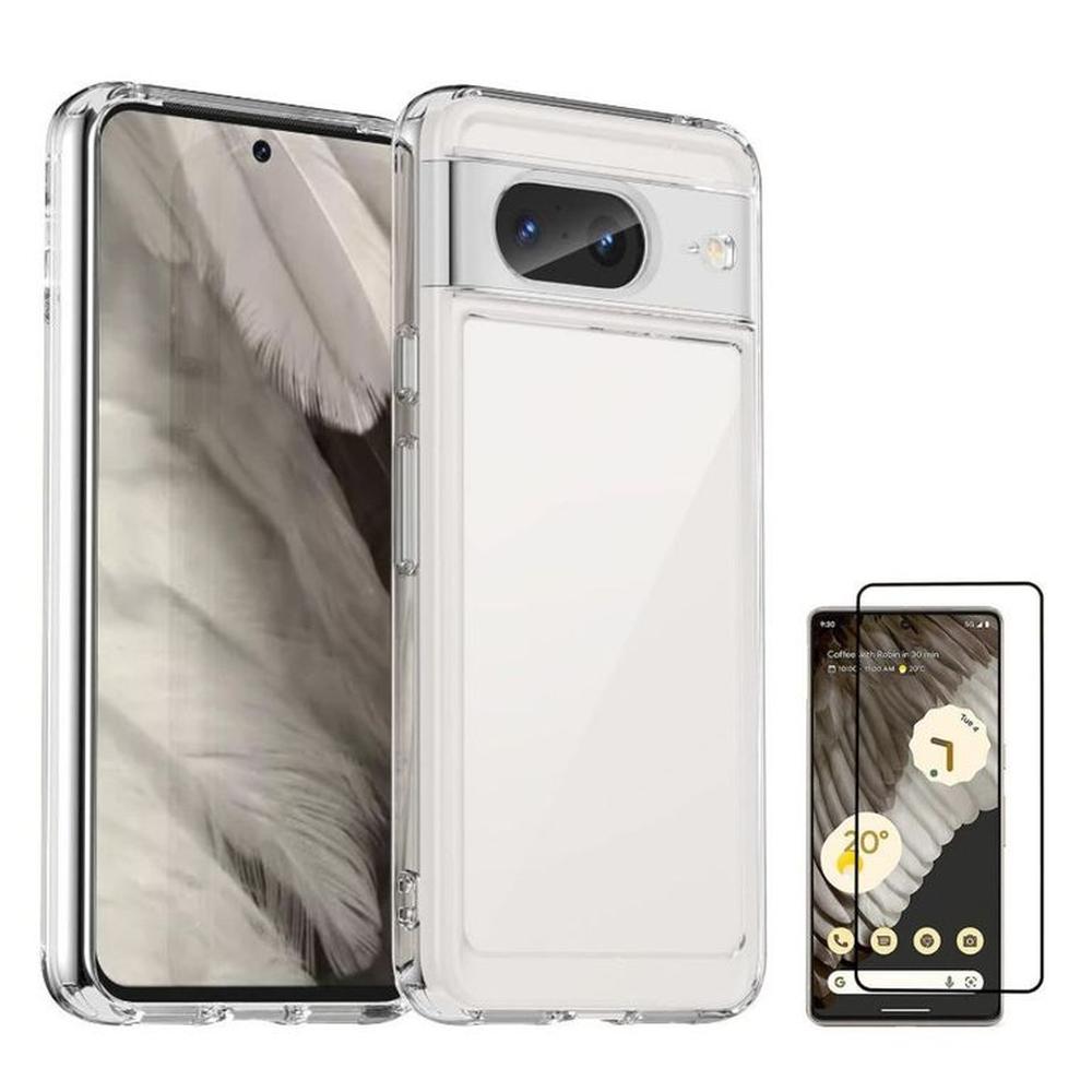 CASE CLEAR BUMPER PIXEL 8 + VIDRIO