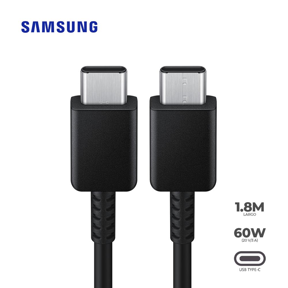 Cable Carga y Datos Súper Rapida USB-C-USB-C 3A 1.8 m max 60w Negro
