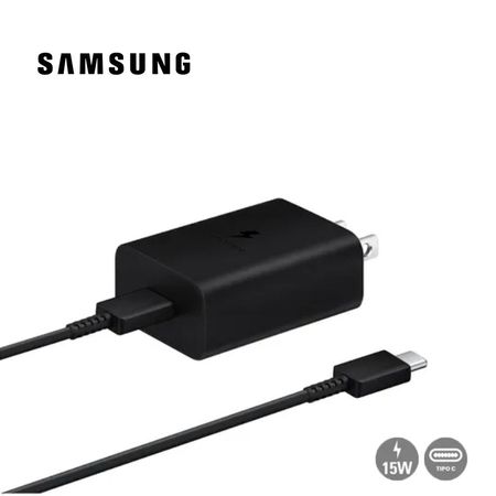 Cargador De Pared Samsung Con cable C-rapida 15w 2amps Usb-C a Usb-C