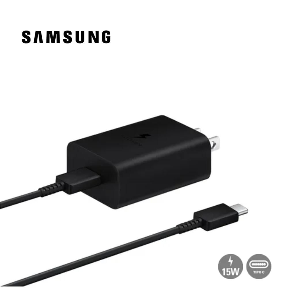 Cargador De Pared Samsung Con cable C-rapida 15w 2amps Usb-C a Usb-C