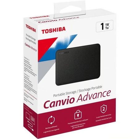 Disco Duro Externo Toshiba Canvio Advance 1TB - Negro Mate - Portátil