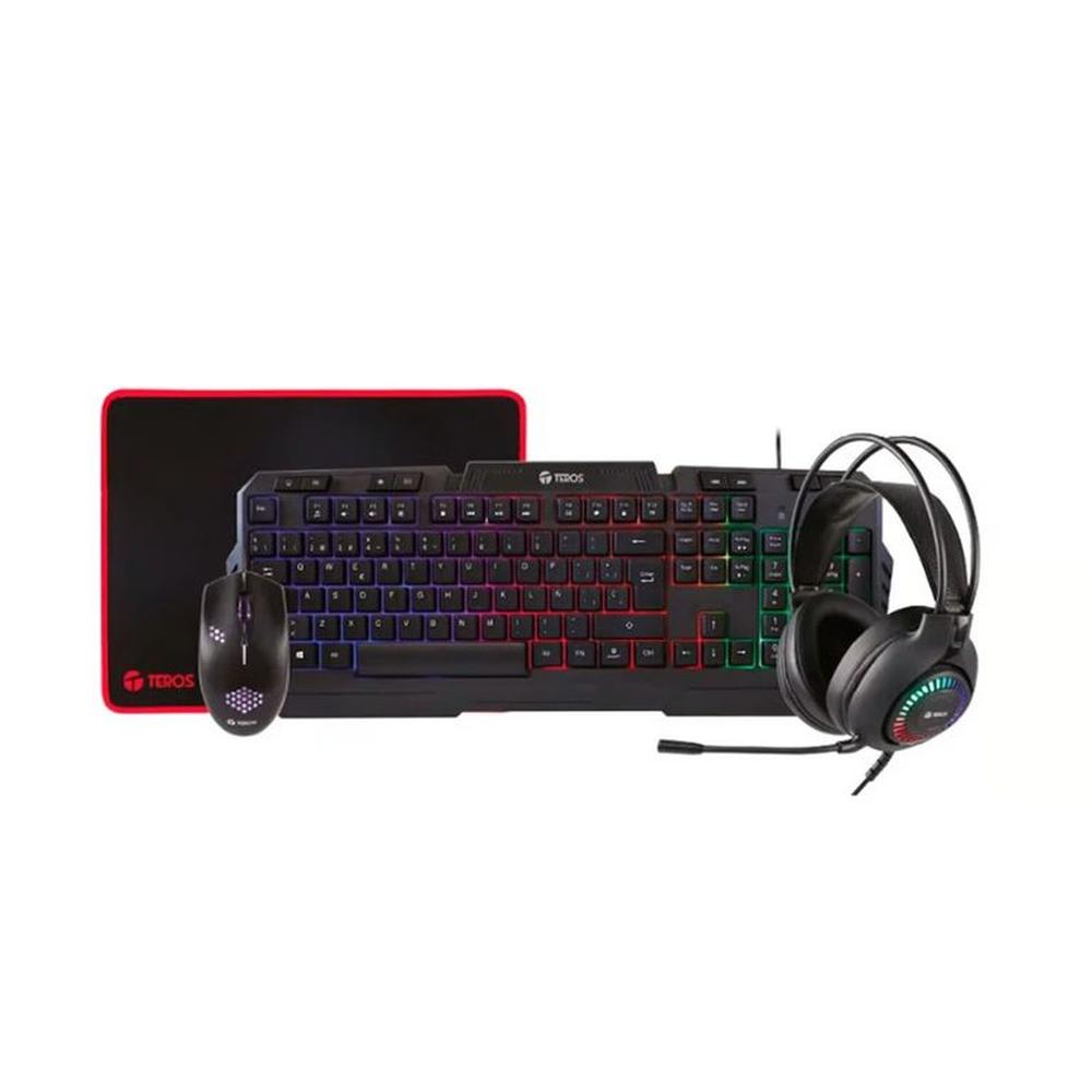 Combo Teros TE-4063N Teclado Mouse Headset MousePad