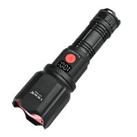 Linterna LED Recargable 2000m con Zoom, Power Bank, Pantalla y 6 Modos