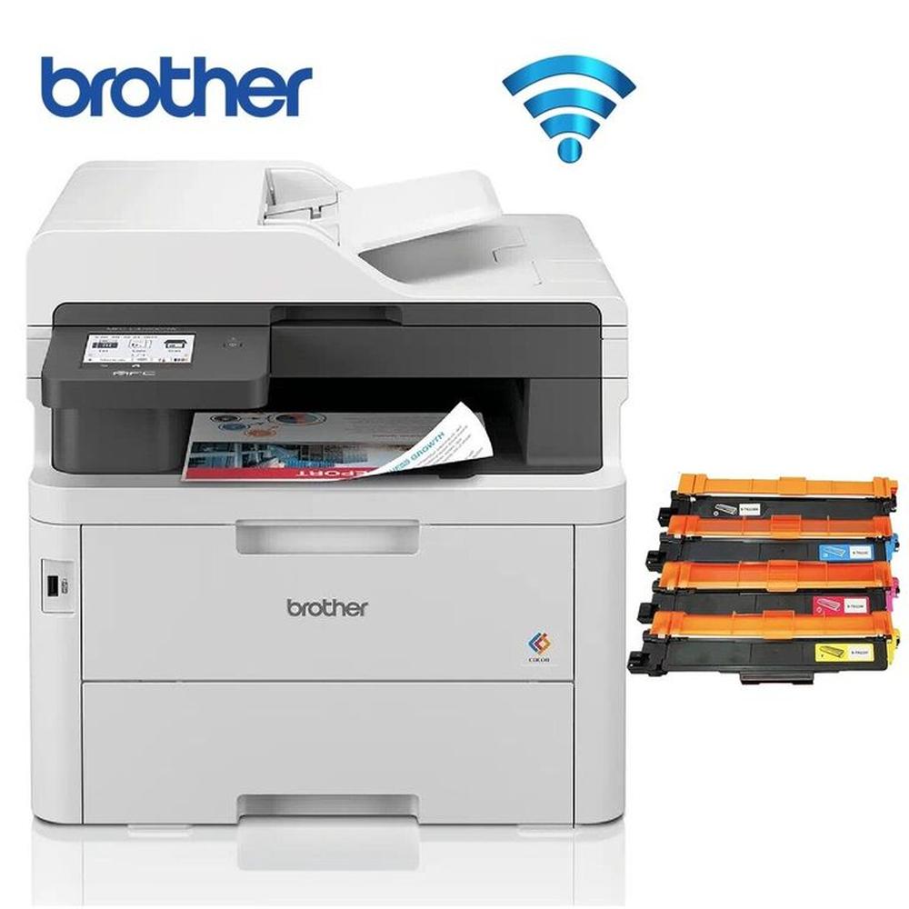 Impresora Láser color Brother MFC-L3760CDW Duplex WIFI Red ADF FAX