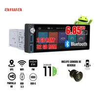 Autoradio Android Aiwa 1 Din Pantalla Táctil 6"" Android Auto y Carplay Inalambricos AW-A485BT