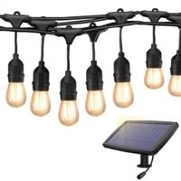 Guirnalda Luces Vintage 20 Focos Solar 10M de Cable para Terraza Jardin Negocios Hogar