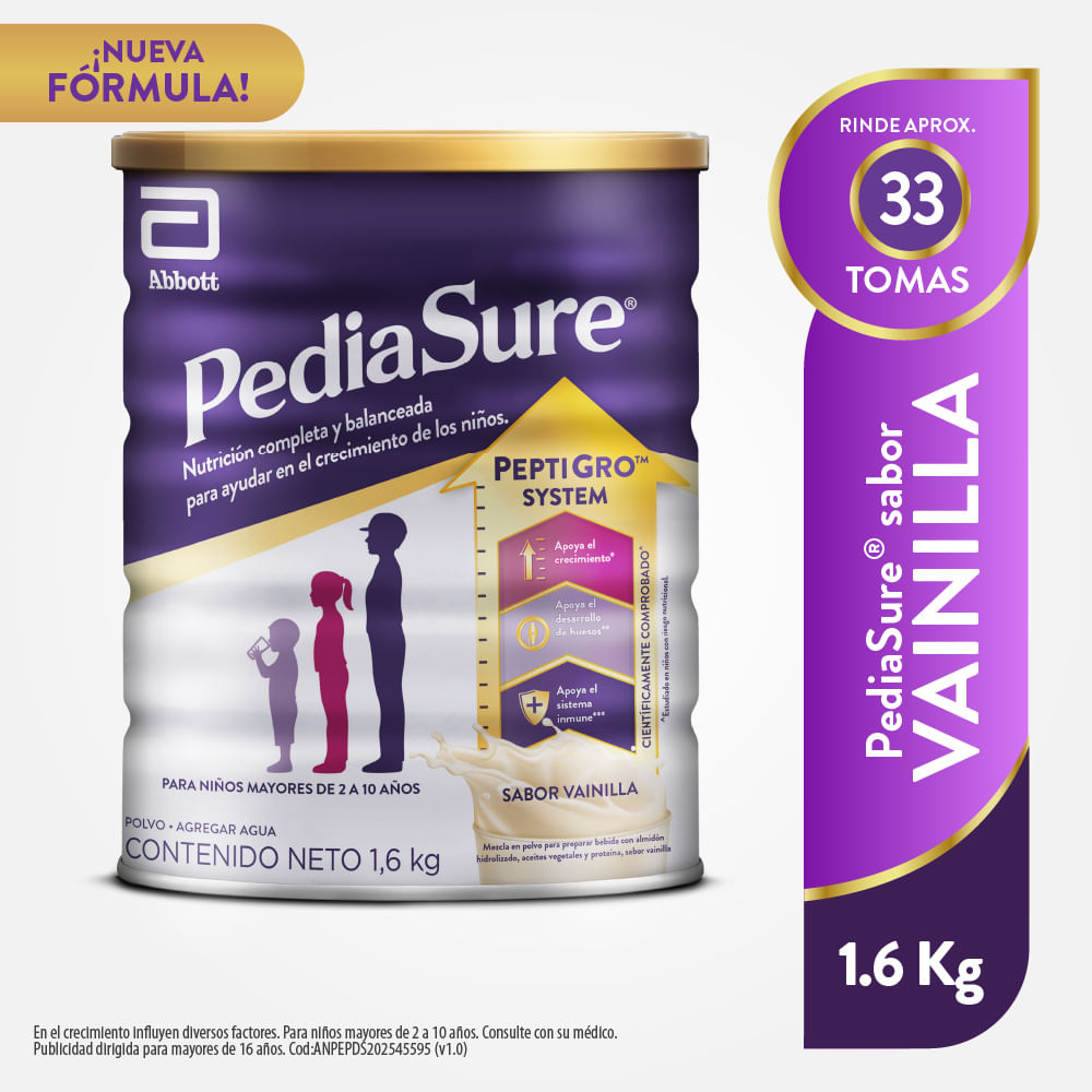 Alimento Nutricional PEDIASURE Sabor a Vainilla Lata 1.6Kg