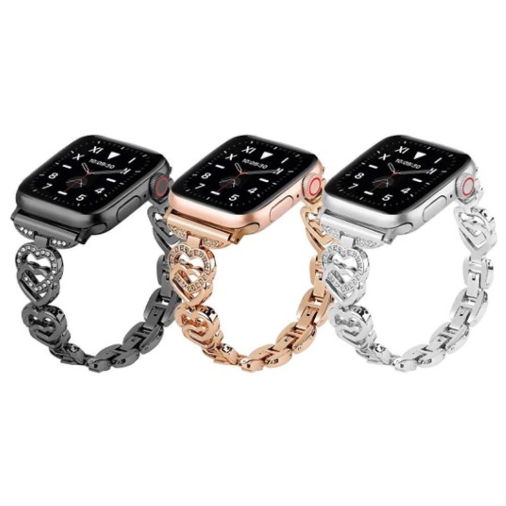 Correa corazon de acero para apple watch 38 40 41mm y 42mm serie 10 negro