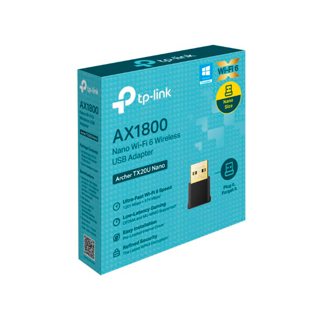 ADAPTADOR USB WIFI TP-LINK ARCHER TX20U 574MBPS PN: ARCHER TX20U NANO