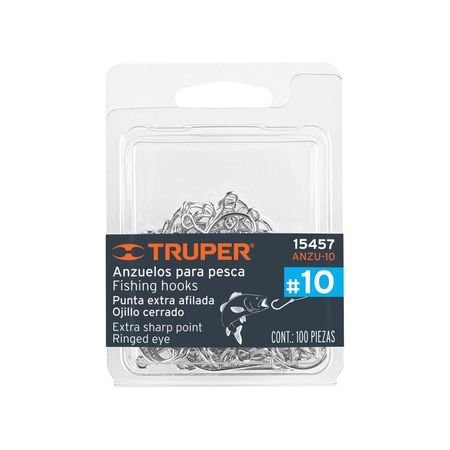 Anzuelo para Pesca Blister 100 Unid Numero 10 Truper 15457