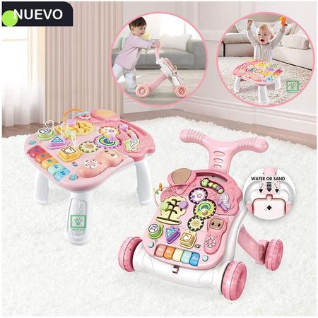 Andador Y Mesa Actividades Para Bebés 2 En 1 Rosado