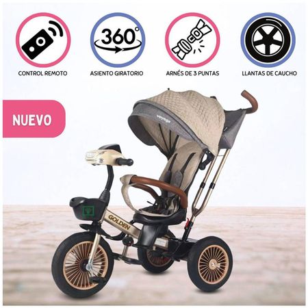 Triciclo Guiador Para Niños «GOLDEN II» Beige