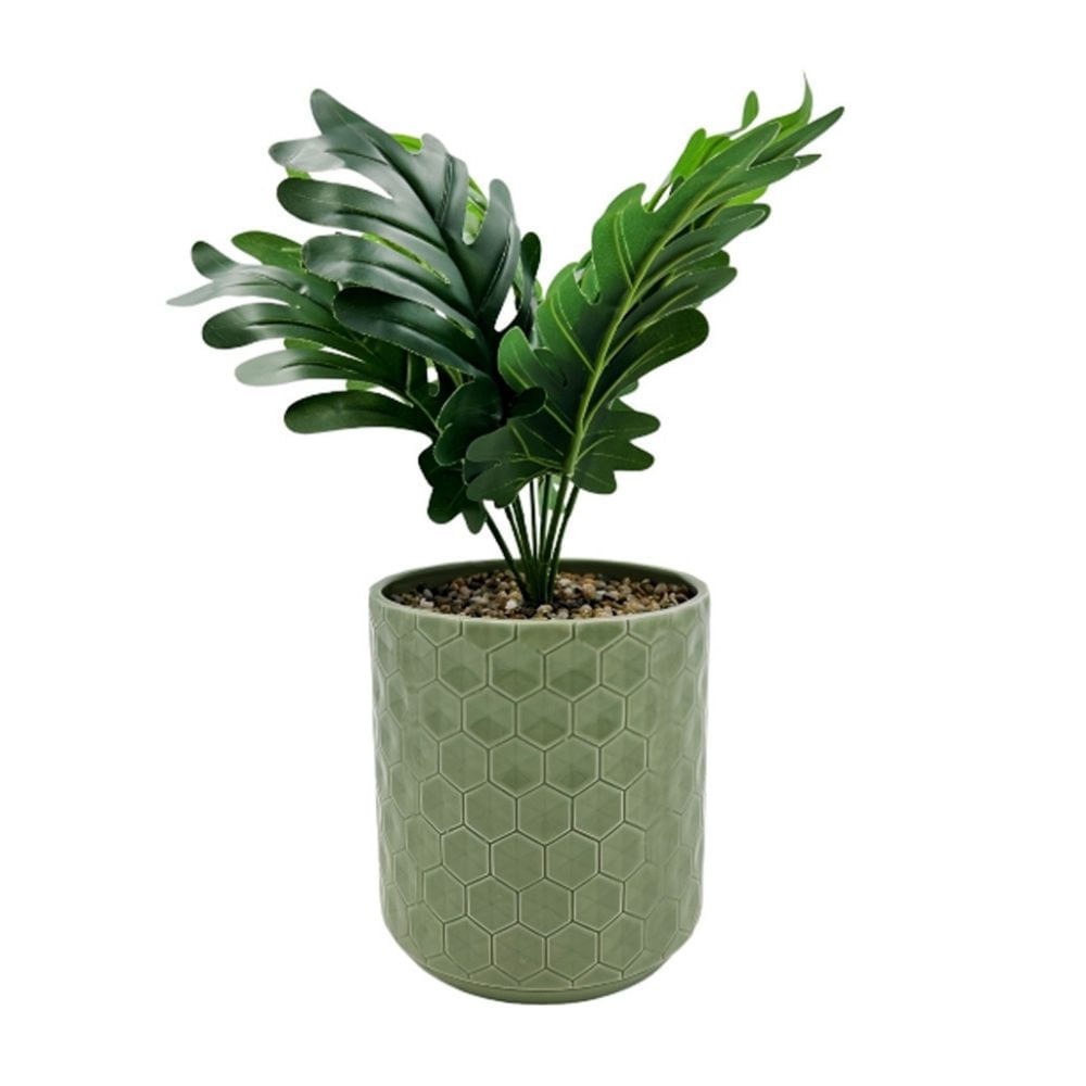 Planta Artificial Orange Selloum con Maceta Cerámica