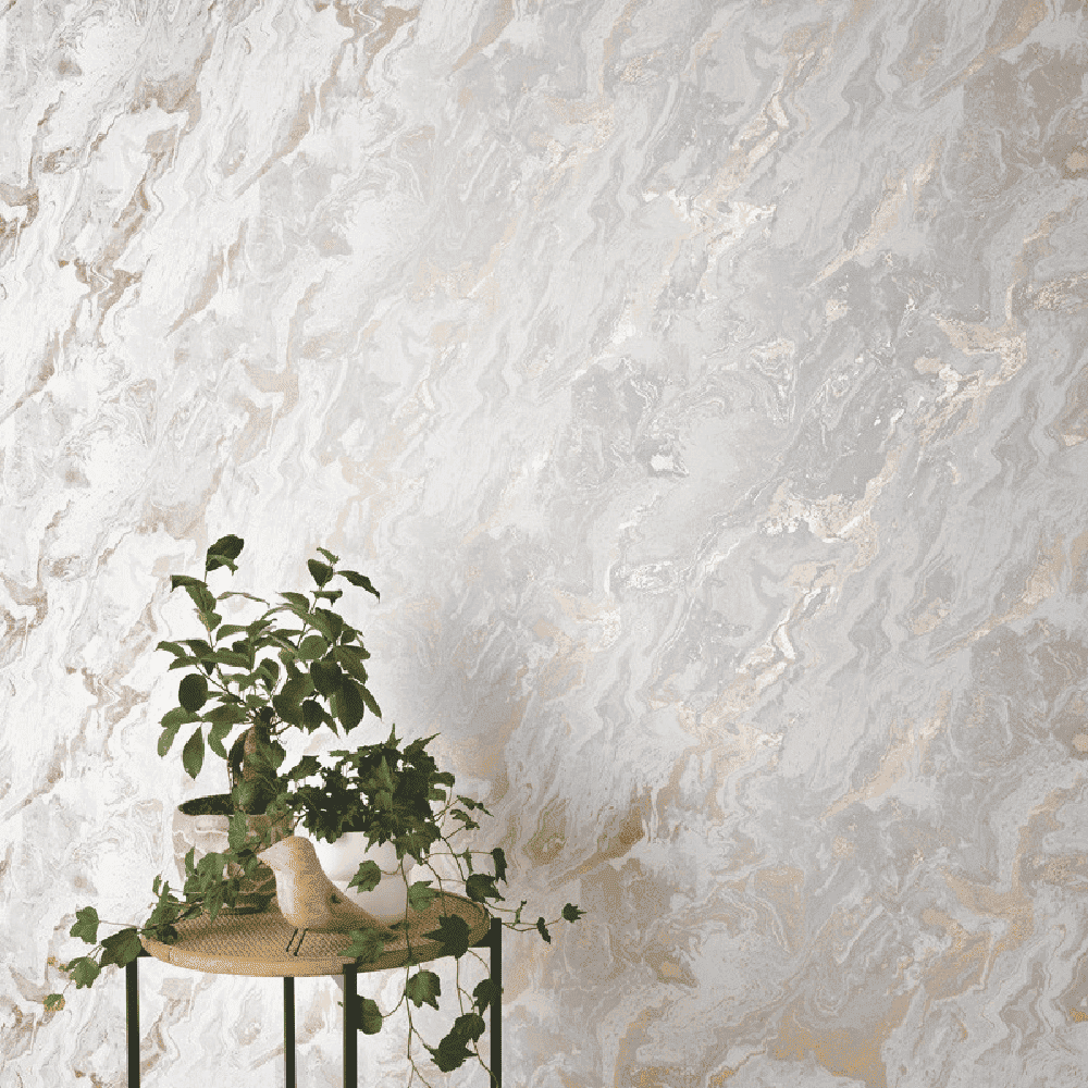 Papel Decorativo Marmol Dorado/Plata 0.53x10m