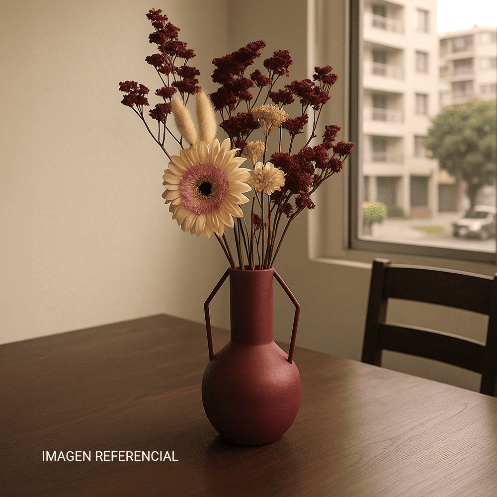 Jarrón Urbano Modelo 204214 Metal Rojo de 20cm