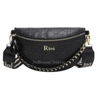 Cartera Canguro Negra de Mujer en Cuero PU Elegante