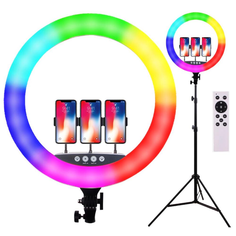 Aro de Luz Rgb Multicolor 45 cm Profesional con Trípode 2.10 m MY-7183