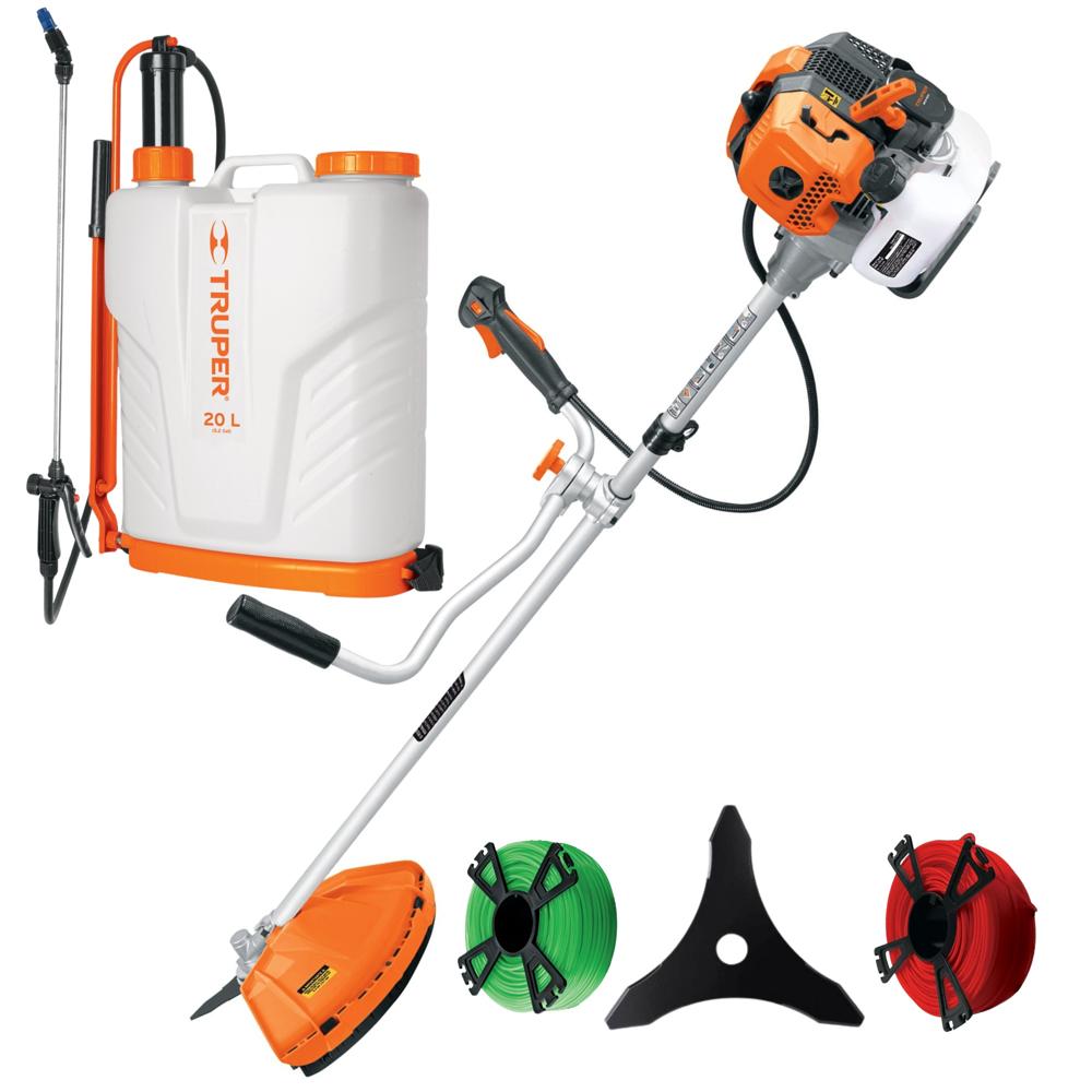 Combo Desbrozadora desmalezadora a gasolina Mochila fumigadora 20L