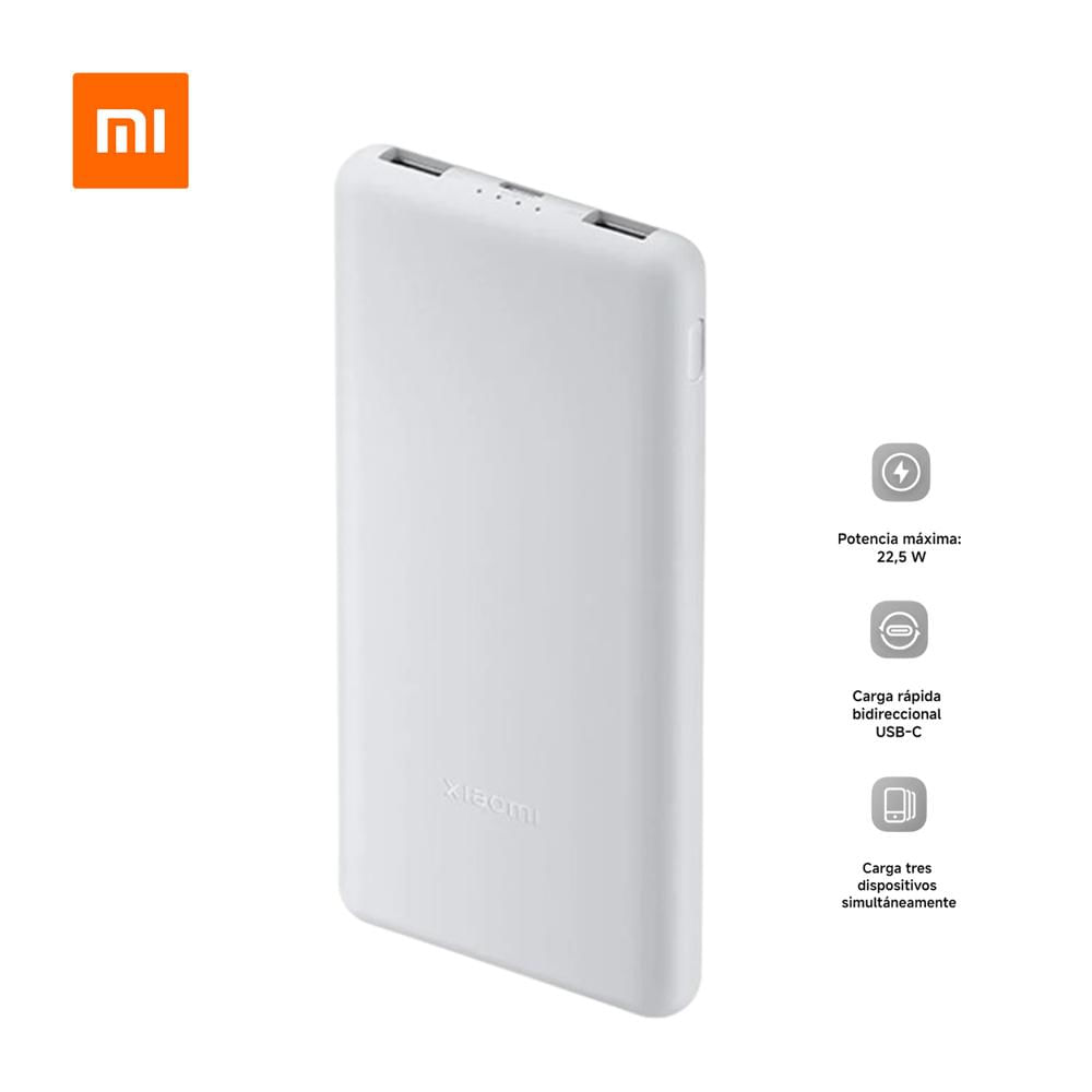 Power Bank Xiaomi 10000 Mah P16zm Carga Rápida 225W Lite Gris Claro