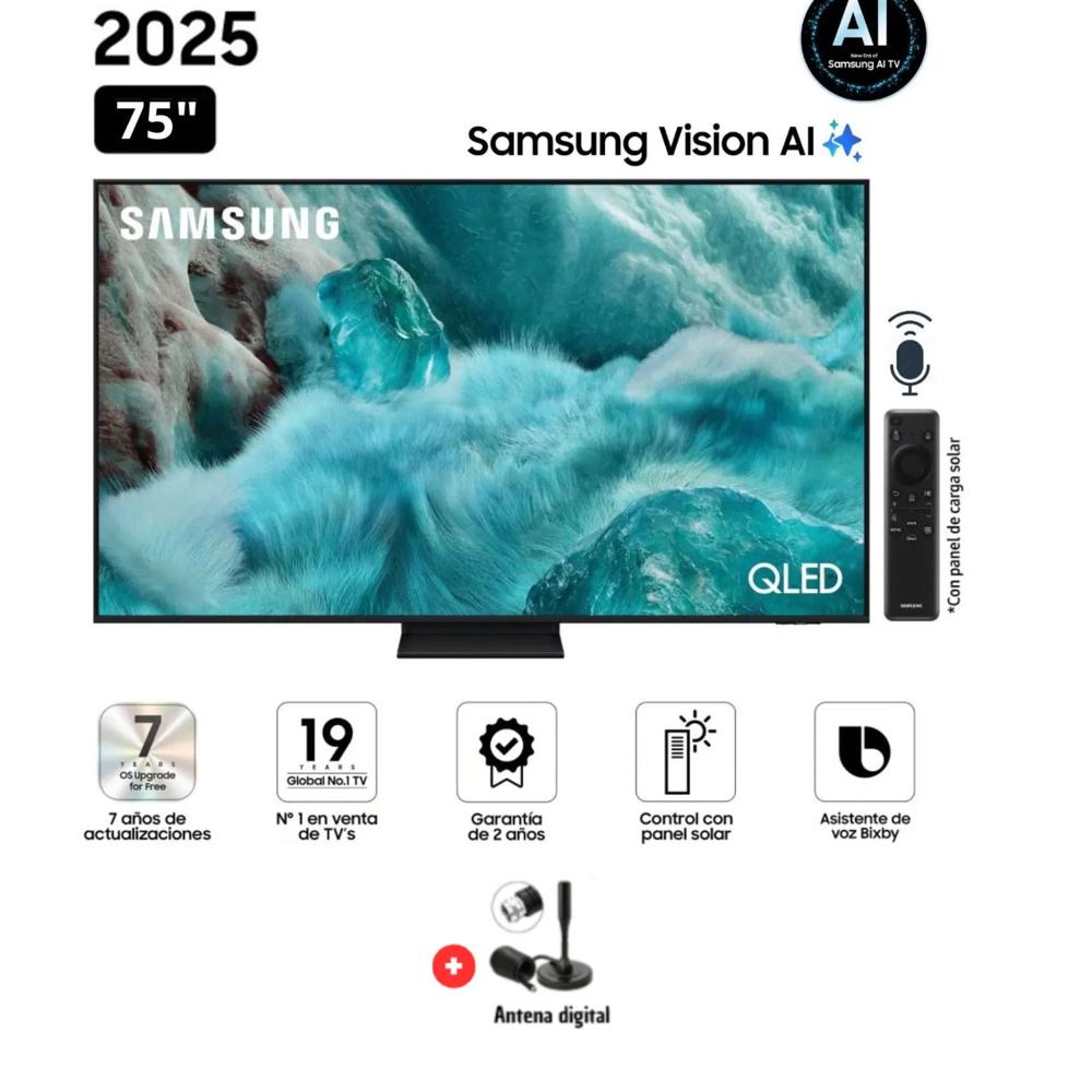 TELEVISOR SAMSUNG QLED 75 QN75Q7FAAGXPE VISIÓN AI SMART TV + ANTENA DIGITAL
