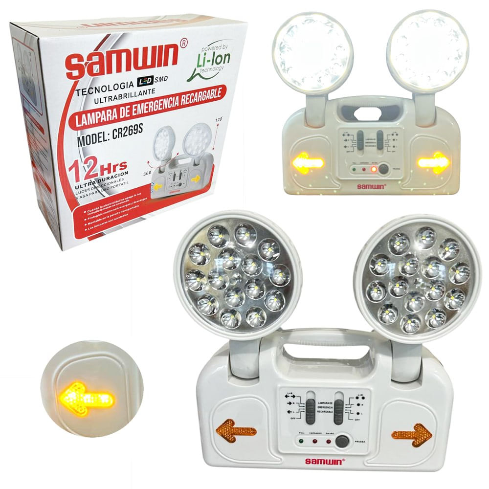 Luz Lampara Led de Emergencia Recargable Samwin 12 Horas Smd | plazaVea ...