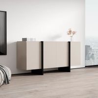 Aparador Moderno Elegante Kalla 4 Puertas Color Capri/Negro TU MESITA