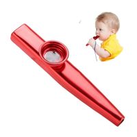 Kazoo de Metal Instrumento Musical Portátil - Rojo