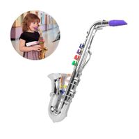 Saxofón de Juguete Plateado para Niños con 8 Teclas Color