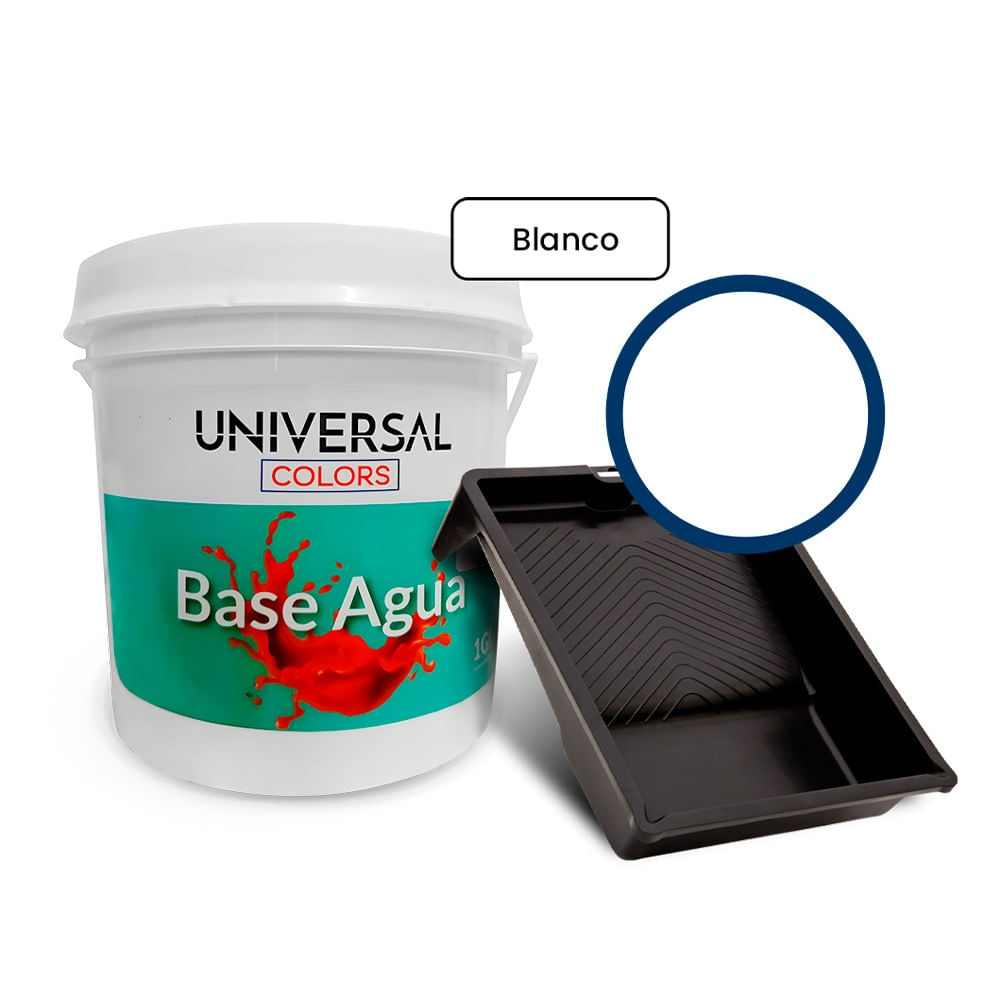 Látex Acrilico Antihongos Mate+ Bandeja Universal Colors Blanco 1gl