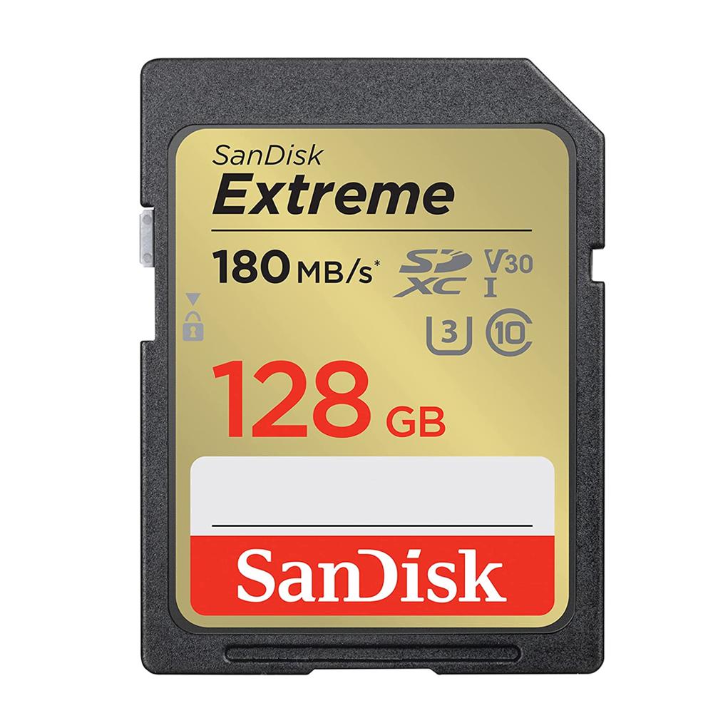 Sandisk Memoria SD Extreme 128GB 4k UHS-I Clase-10 U3 180mbs