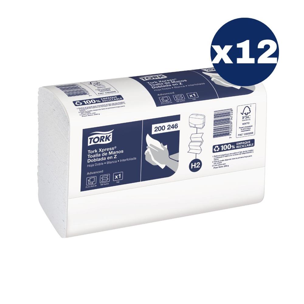 Papel Toalla Interfoliada Tork Xpress® 12 paq x 150 hojas