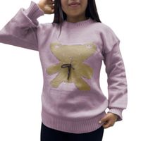 Chompa Mujer Osito 359G-25 Hilo Tacto Color Rosa