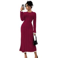 Vestido Mujer 463G-37 Hilo Tacto Amarrable En La Espalda Claro Color Vino