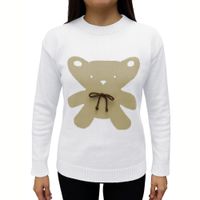 Chompa Mujer Osito 359G-25 Hilo Tacto Color Blanco