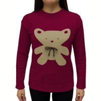 Chompa Mujer Osito 359G-25 Hilo Tacto Color Vino