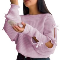 Chompa Mujer 359G-23 Hilo Tacto Con Cintas Color Rosa
