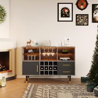 Mueble de Bar Elegante Moderno Áureo Color Gales/Negro TU MESITA