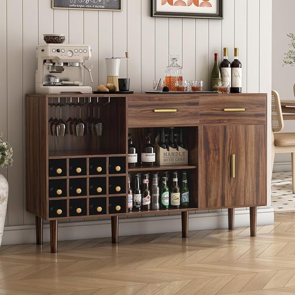 Mueble de Bar Moderno con Porta Vinos & Copas Catania TU MESITA