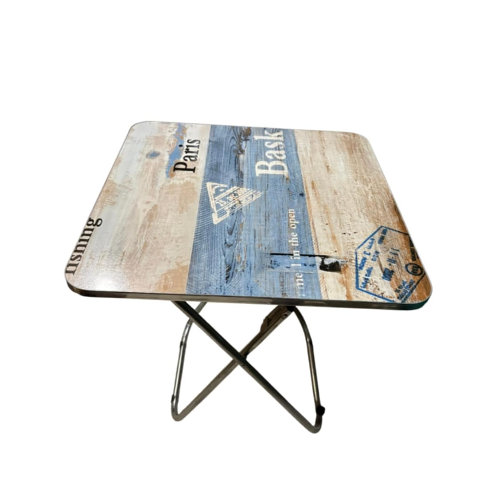 Mesa Plegable Cuadrada 70cm Portatil PIcnic Multiusos Oficina Hogar Celeste