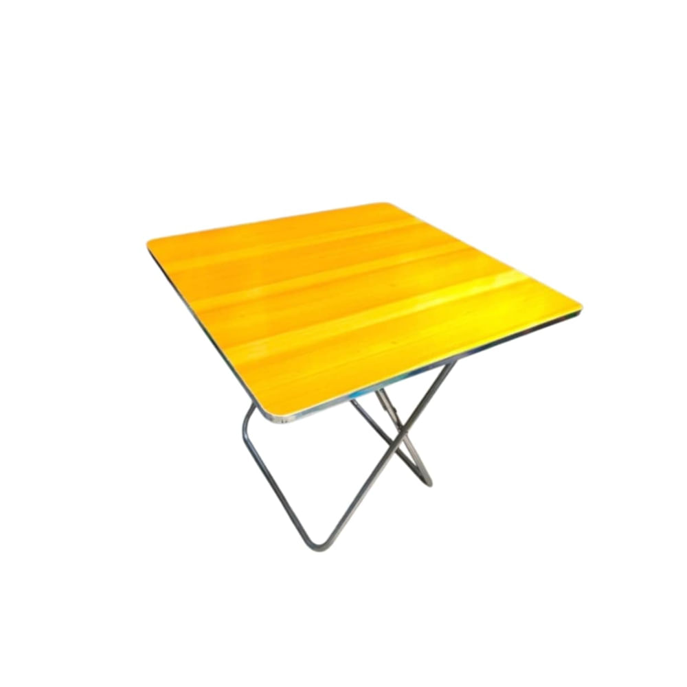 Mesa Plegable Cuadrada 70cm Portatil PIcnic Multiusos Oficina Hogar Naranja