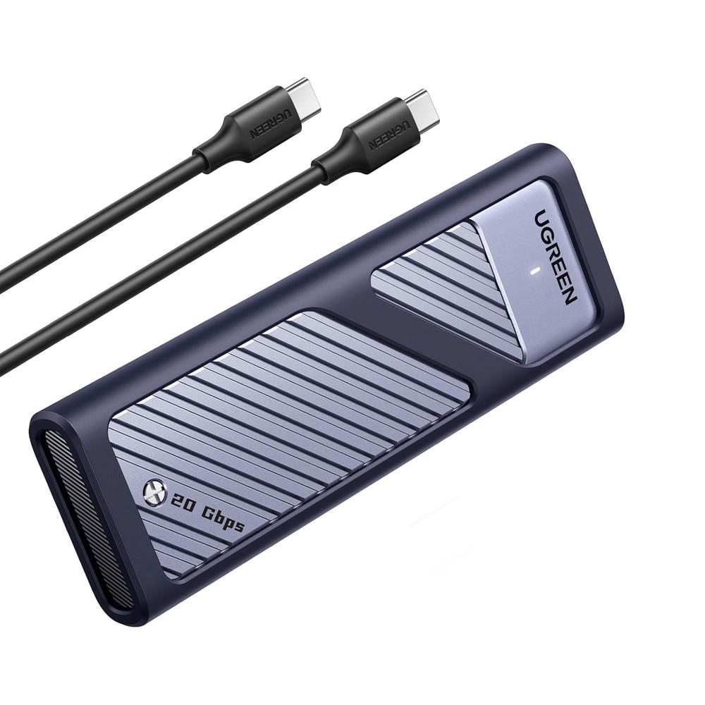 Case Ugreen Para SSD M.2 NVME/SATA 20GBS USB-C CM777 25665 Gris